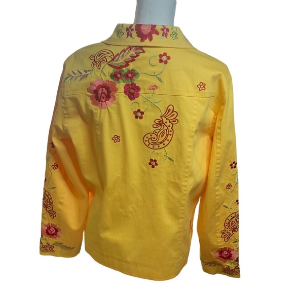Coldwater Creek Yellow Embroidered Shacket - Picture 4 of 9
